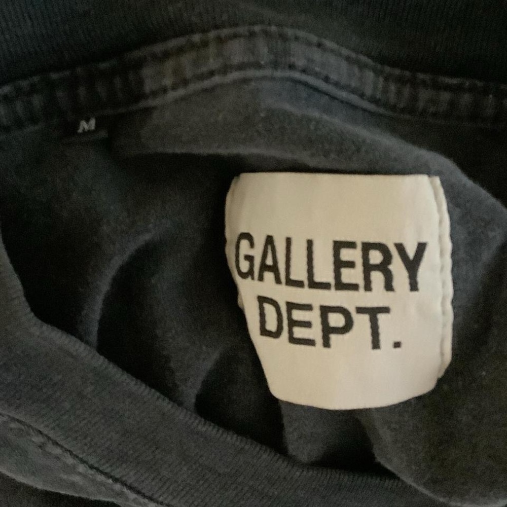 Gallery Dept Charcoal Tee with Blue Logo - Picture 5 of 5